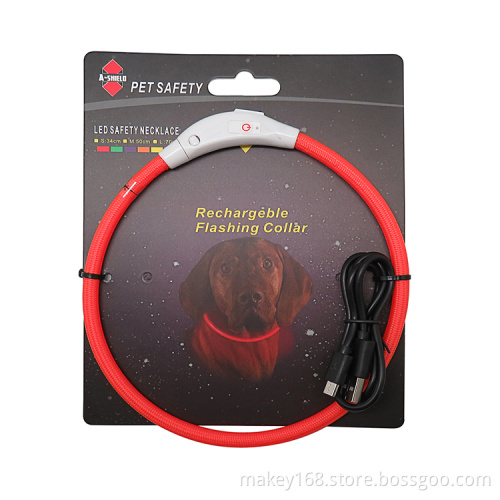 Usb Rechargeable Glow Pets Dog Collar With Led Lights